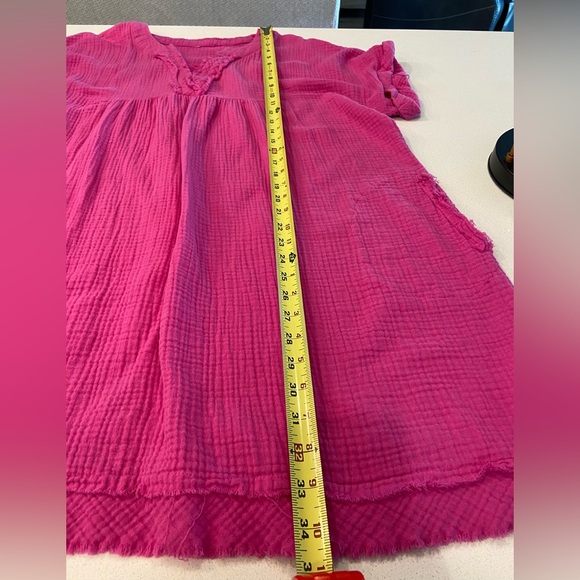 Bright pink oversized swim coverup or dress - Picture 6 of 6